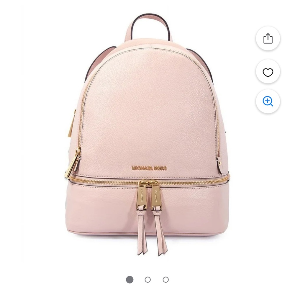 Michael Kors Pink Leather Backpack with Gold Hardware